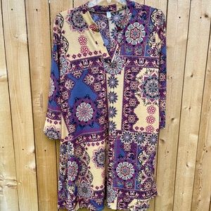 Shirt Dress Bold Print by Paisley Grace Size 1X